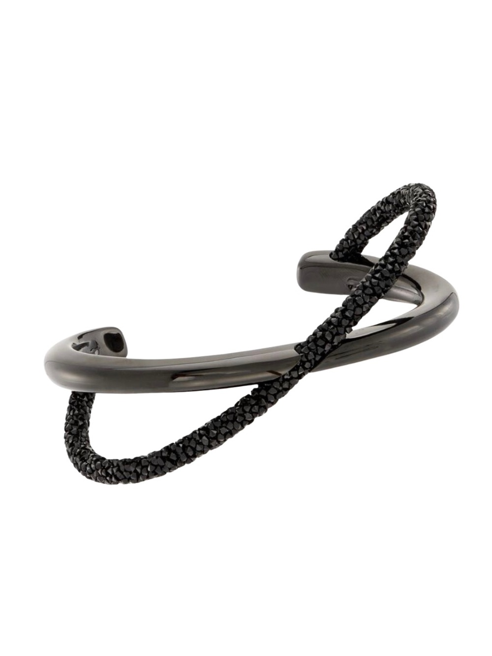 Swarovski Crystaldust Cross Cuff Bangle, Black NWT